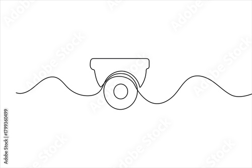 Cctv camera one line drawing elegant minimal outline surveillance vector design
