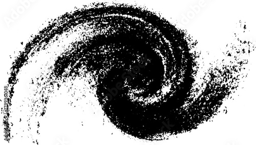 Black swirl paint texture in a modern design style. This abstract vector illustration showcases smooth lines and dynamic effects.