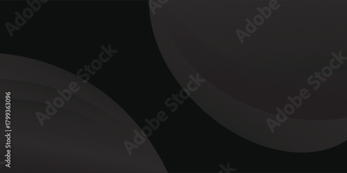 Dark black background abstract 3D geometric with wave effect decoration. Vector illustration