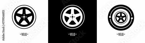 Velg icon set. Collection of black icon. Stock vector.