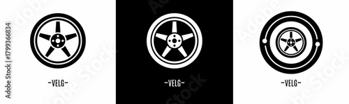 Velg icon set. Collection of black icon. Stock vector.