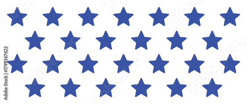 A Repeating Pattern of Blue Stars on a White Background