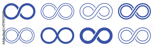 Collection of Blue Infinity Symbols in Various Styles and Designs
