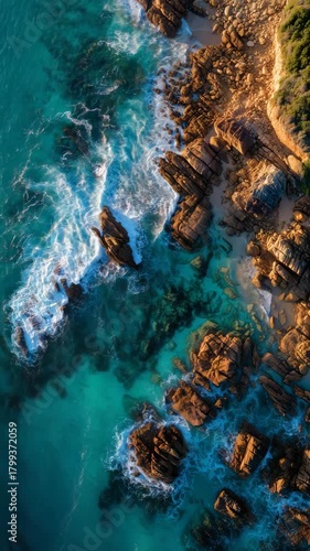 Aerial Footage: Waves Crashing Against Rocks [4K60]