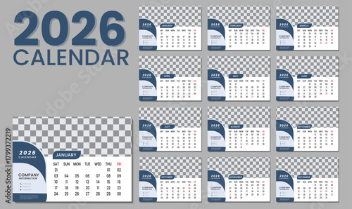Elegant Minimal Desk Calendar Design 2026