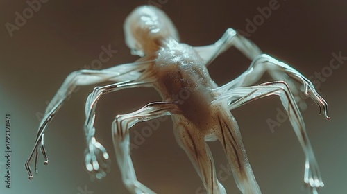 Eerie Arachnid Hybrid - A Disturbing Fusion of Humanoid and Spider.