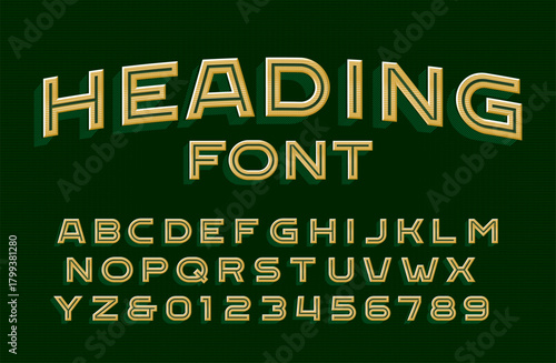 Bold distressed sans-serif alphabet. Uppercase letters and numbers with a vintage texture. Perfect for headlines, logos, and posters. Vector typeface for branding.