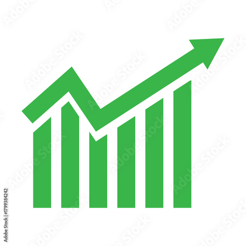 Free Download Green growing up icon . Going up arrow icon . Business growth icon png icon - GFXLoad