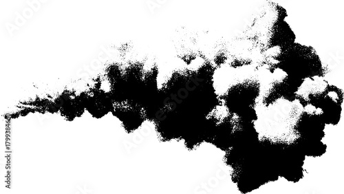 Antique engraving illustration featuring a silhouette in stipple style. This black and white vector artwork showcases detailed shading techniques.