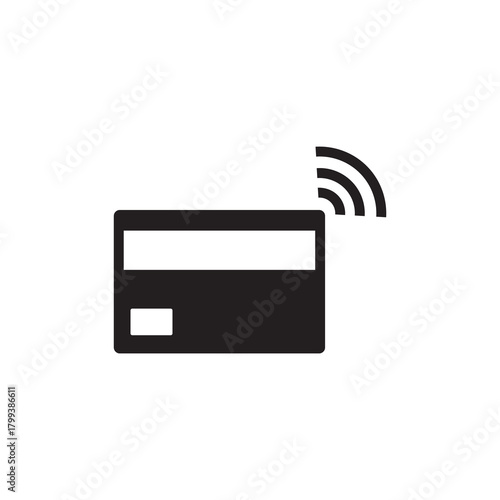 Wireless Contactless Payment Credit Card Solid Icon