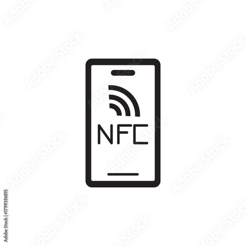 Mobile NFC Contactless Payment System Smartphone Icon