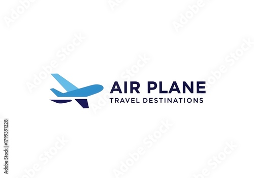 Air travel logo design with modern airplane icon, perfect for travel agencies and airline branding concepts