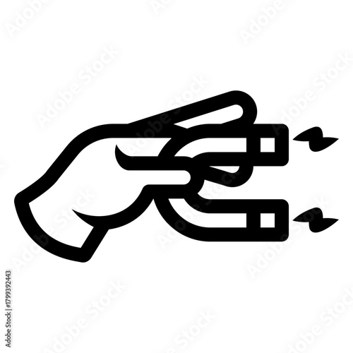 hand holding magnet icon