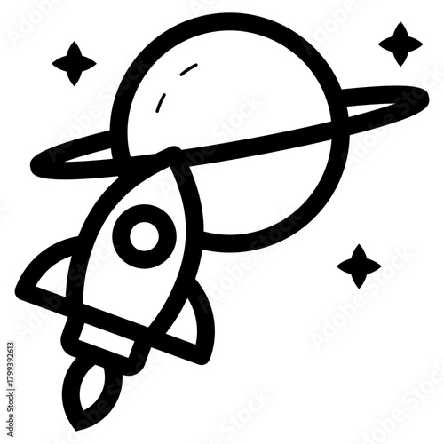 space exploration rocket icon