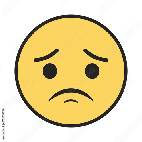 Sad Face Illustration A Simple Depiction of Disappointment and Emotional Distress