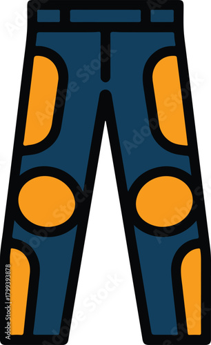 Clothes peg vector icon in blue and orange colors, a household item used for drying laundry