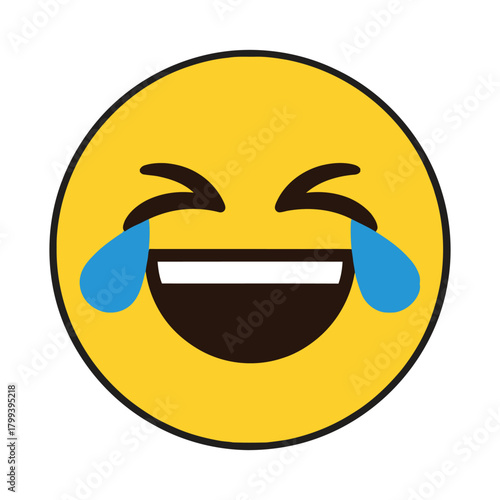 Emoji laughing with tears of joy, face with tears of joy, laughter emoji illustration