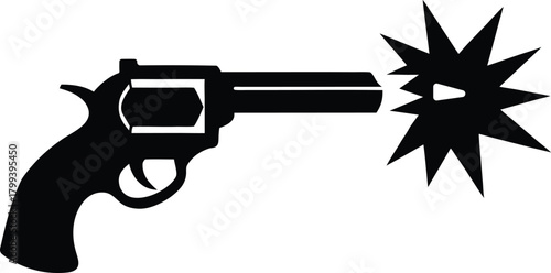 Firing Revolver Silhouette