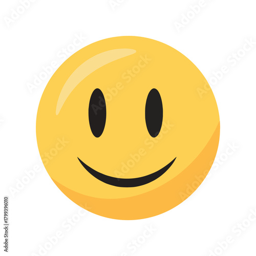 Happy Face Smiling Emoji Expressing Joy and Happiness in Simple Illustration