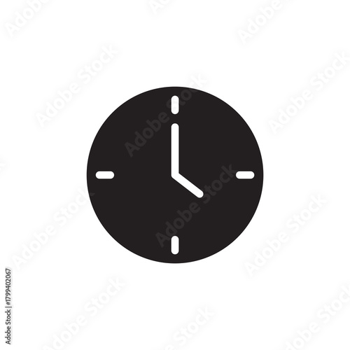 Analog Timepiece Solid Clock Interface Icon