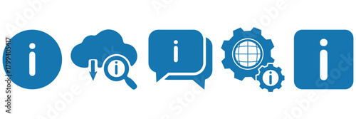 Modern Interface Icons. Information, Gear, and Report Outline Vectors. Chat icons. Speech bubble symbol set. Contact information icon set in line style. Business card, Home, Phone, Location, Address