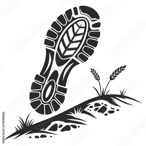 shoe print with flowers