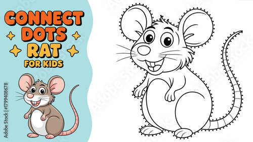 Connect the dots rat for kids
