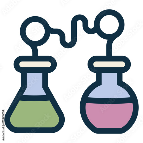 laboratory liquid glass flasks icon