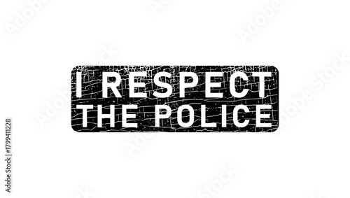 I respect the police, black isolated silhouette