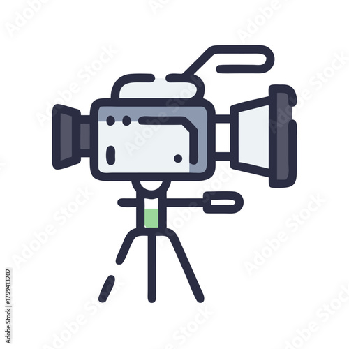 Professional Video Camera on Tripod Icon