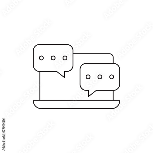 Outline Chat Messages on Laptop Screen