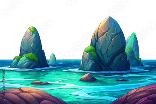 Vast deep sea with endless blue water, subtle waves, no land in sight, minimal and powerful composition