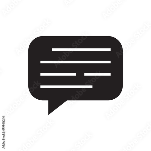 Single Solid Icon: Plain Text Message
