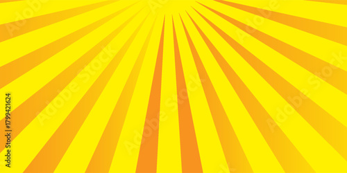 Orange Sunburst Pattern Background. Rays. Radial. Summer Banner. Vector