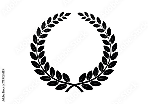 Create black laurel wreath, black wreaths award, achievement, heraldry, nobility. award laurel wreaths and branches vector illustration on white background