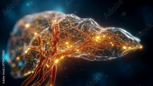 Illuminated neural network structure representing advanced brain activity and artificial intelligence visualization