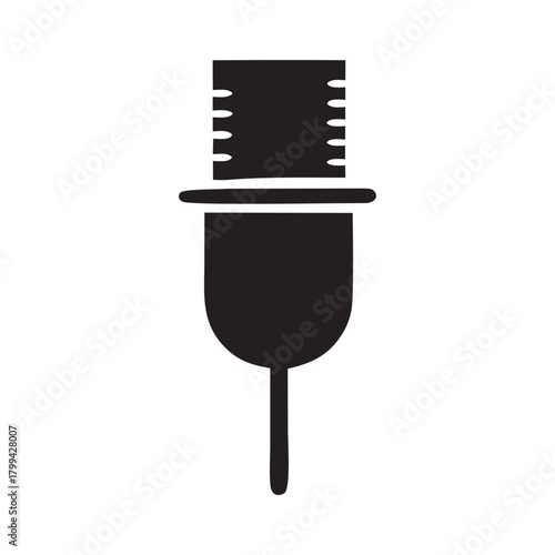 Simple silhouette icon of a microphone representing audio recording and broadcasting
