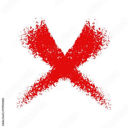 Chalk vector red Cross template design. Grunge Cross layout perfect for false social media post badge design. EPS 10
