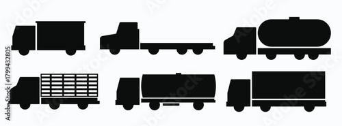  Set of truck vector illustration