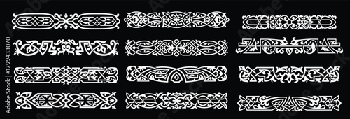 celtic ornaments collection vector illustration