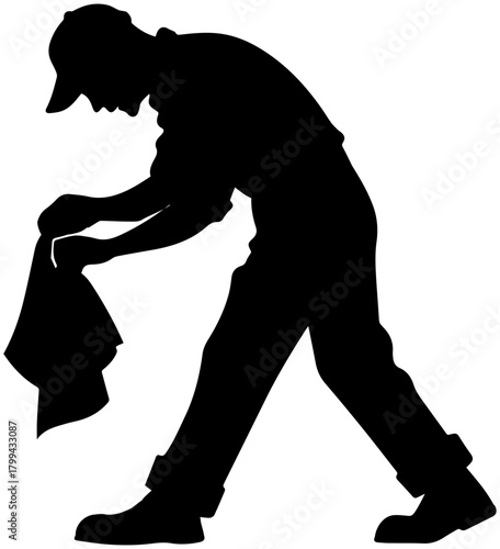 Cleaning Silhouette – Wiping Action Scene