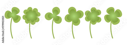 Clover leaves vector set,  green leaf clover, lucky leaf, good luck