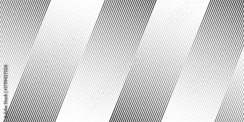 Slant line halftone gradation texture. Fading diagonal stripe gradient background. Black oblique pattern backdrop. Vanishing thin parallel line wallpaper for overlay, print, cover.