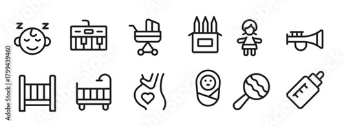 Child Care Modern Line Icon Set with Professional Minimal Design, Unique Vector Icons, Clean and Simple Style Perfect for Premium Use, Creative and Versatile Collection