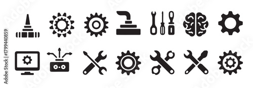 collection of engineering and technical icons for innovation 
