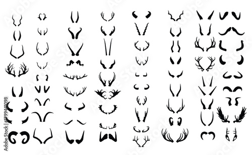 Collection of Horns vector illustration