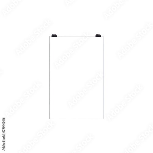 Modern whiteboard mockup isolated for presentation