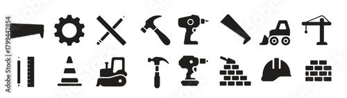 construction icons collection perfect for infographics