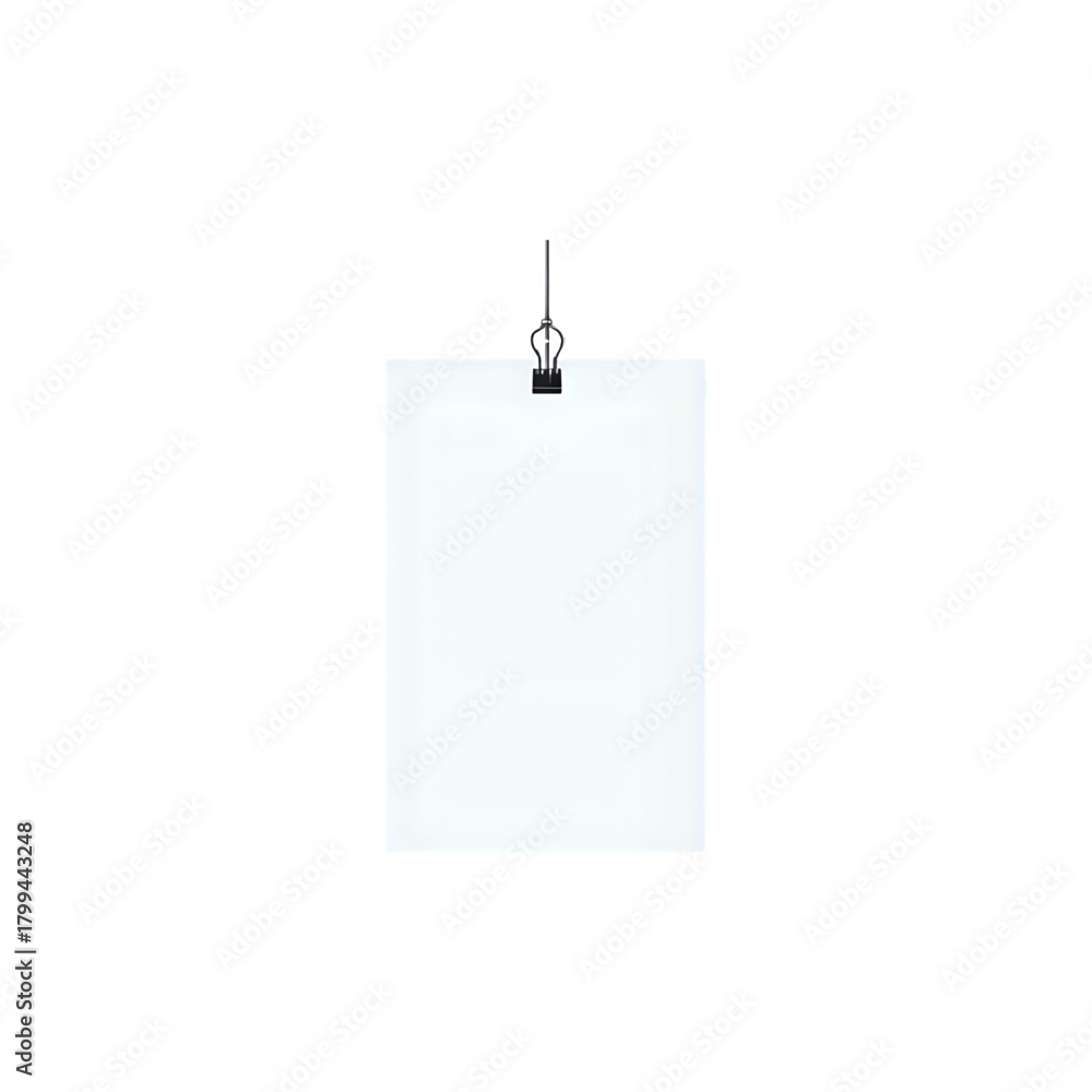 Naklejka premium Clean paper sheet held by binder clip modern design