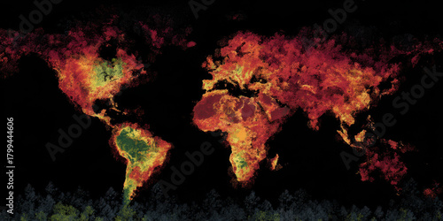 Heat map world map deforestation risk climate change global warming